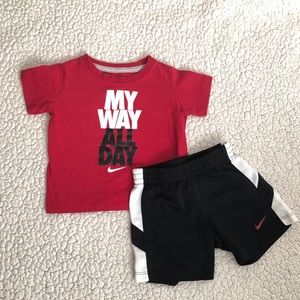 Nike baby shirt and shorts set
